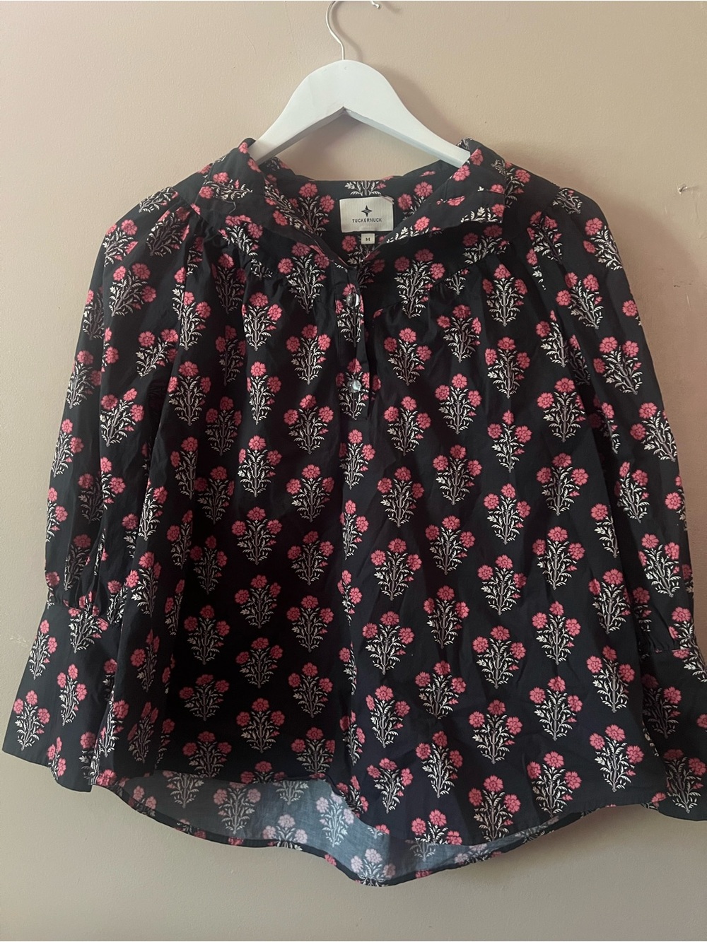 Tuckernuck Floral Mock Neck Long Sleeve Top preppy chic dainty feminine kmj twp - Picture 2 of 7